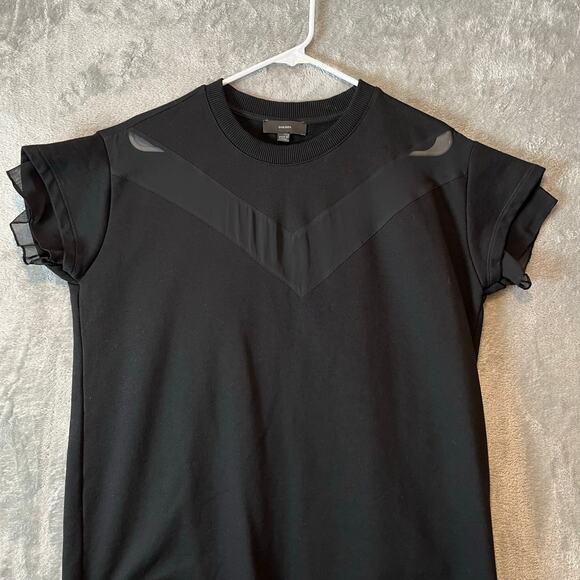 Diesel Sheer Panel Knit Dress Size Small Black Short Sleeve Women's - Picture 2 of 8
